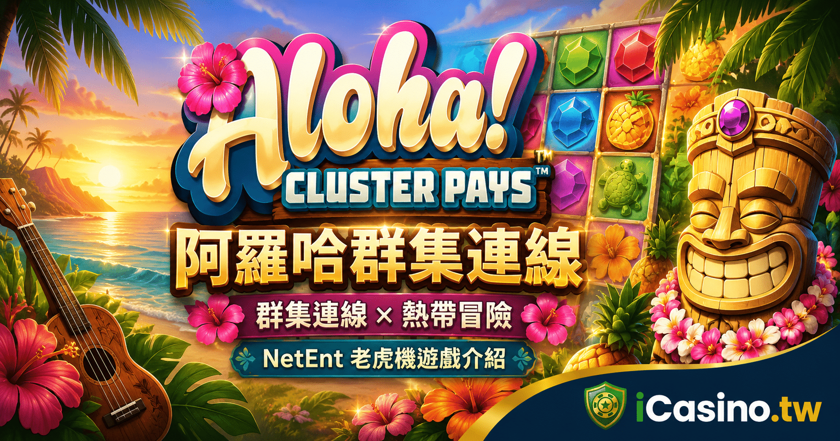 NetEnt 電子 Aloha! Cluster Pays 阿羅哈群集連線完整介紹