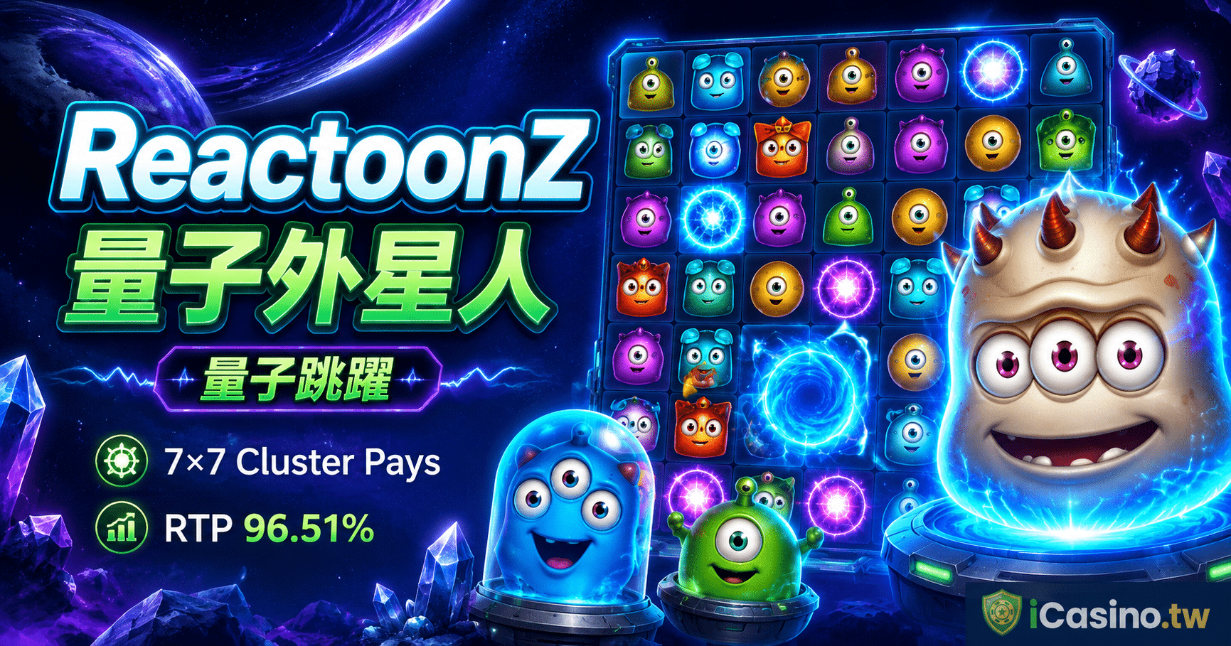 Play'n GO Reactoonz 量子外星人完整介紹