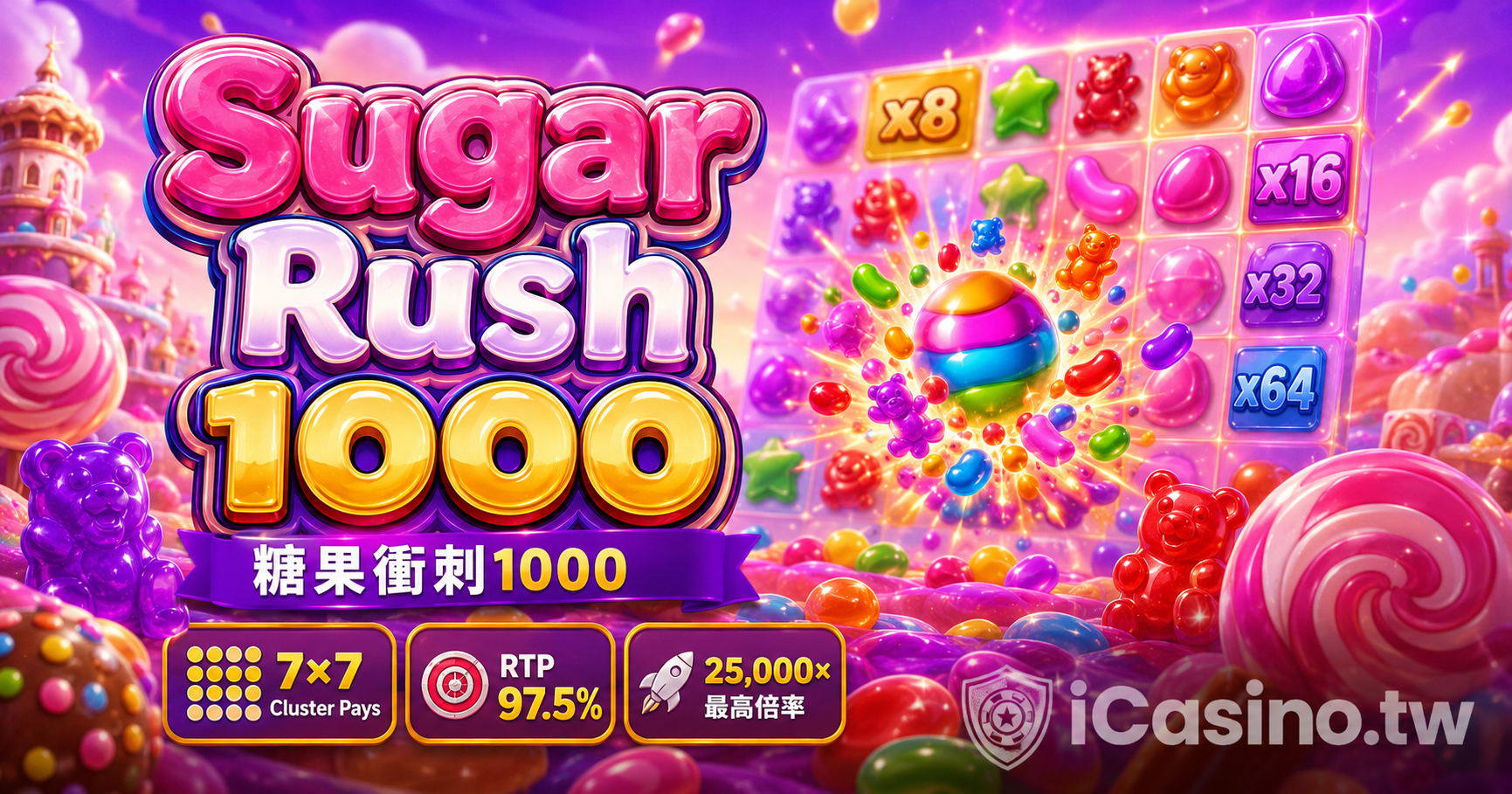 Pragmatic Play PP電子 Sugar Rush 1000 糖果衝刺1000完整介紹